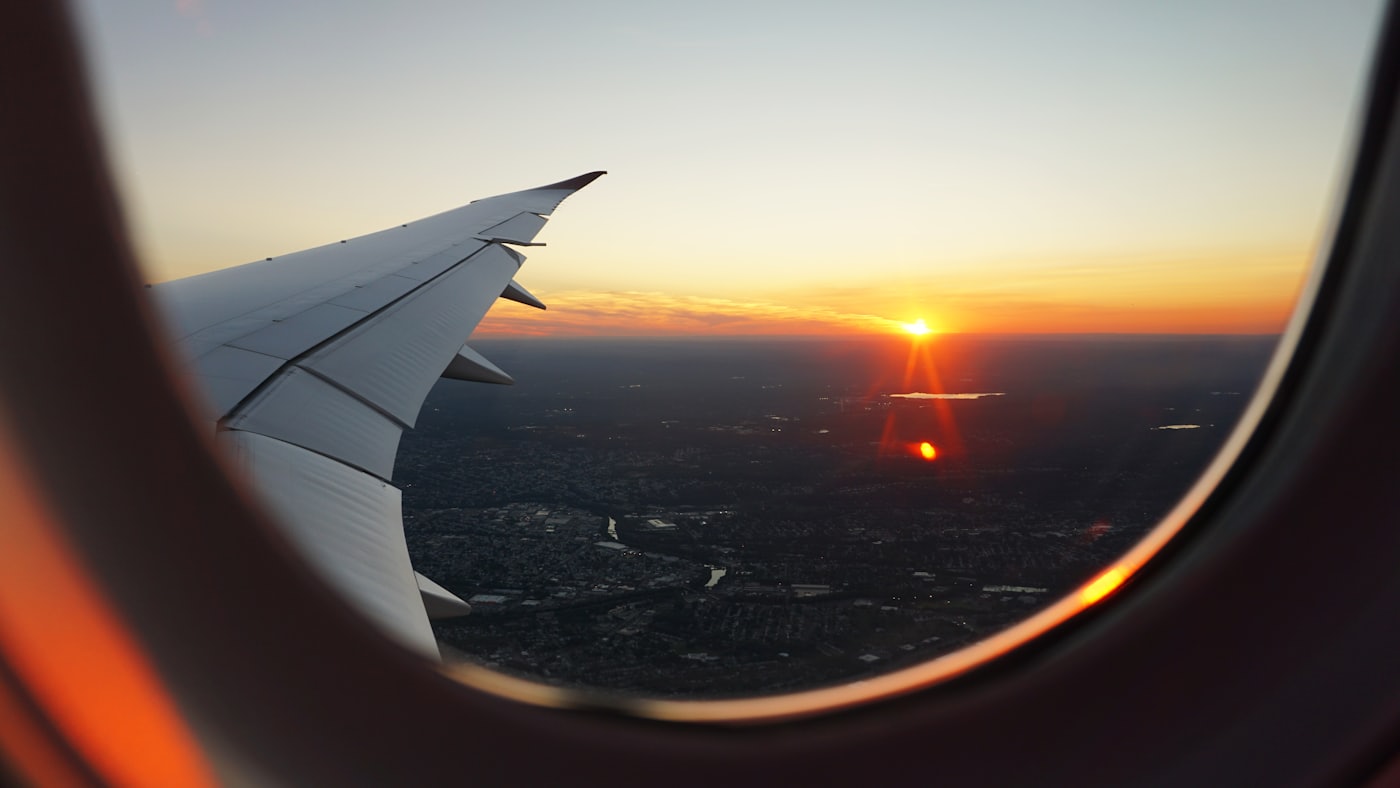 A window seat at sunset