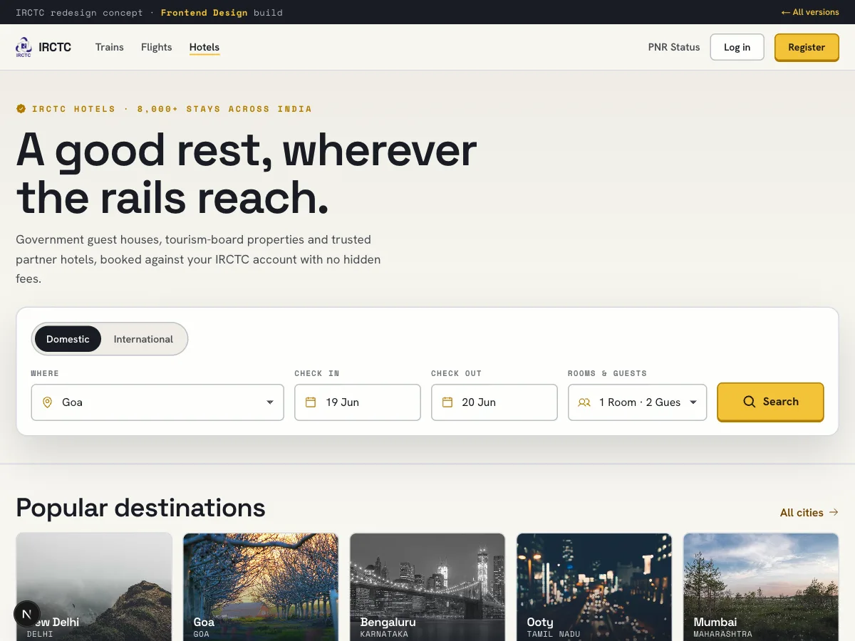 Frontend Design Hotels